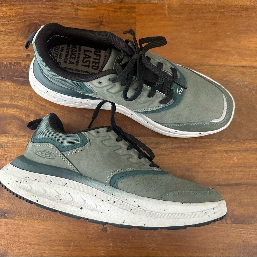 Keen WK400 Green suede upper Lace-Up Hiking Trail Sneaker shoes ladies 9
